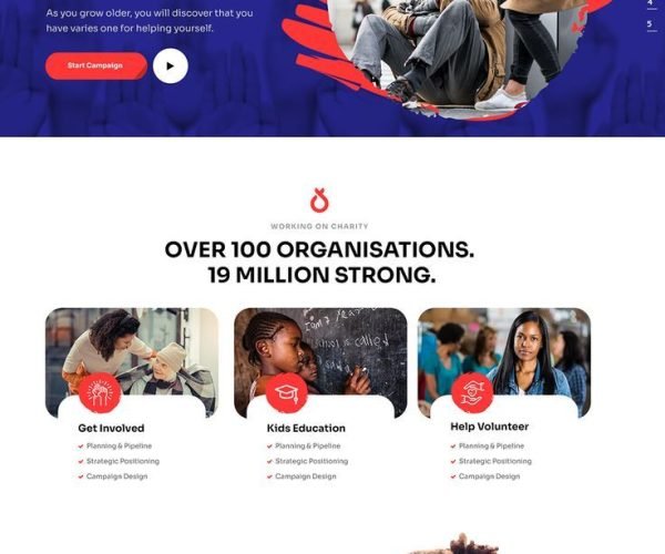 Charity Multipurpose Non-Profit PSD Template